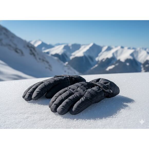 Men’s Winter Gloves Size Large – Black 100% Polyester Insulated – Ski Snow Work - Picture 3 of 4